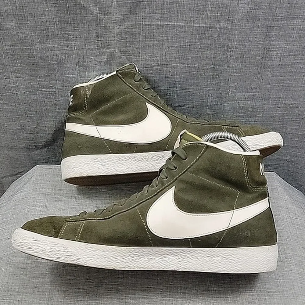 Nike Blazer Mid Premium 2016 429988-303 Green Olive Suede Sneaker Men's SZ 12